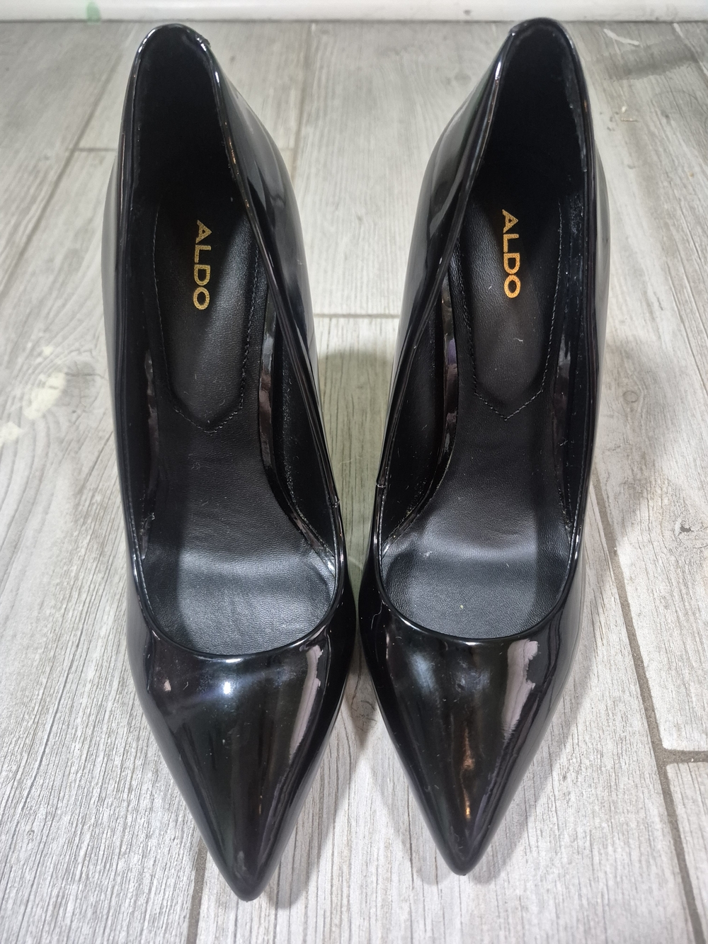 Aldo Black Patent Pointed Pump Heels